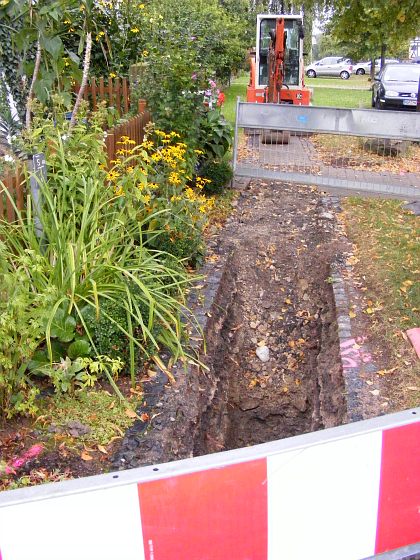 Wasserleitungsbau in der Hörmker Straße, mit Verkehrsbehinderungen ist zu rechnen
